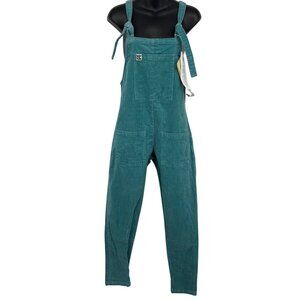 Lucy & Yak Womens Organic Cotton Corduroy Overalls Pocket 4 Long Green NWT New